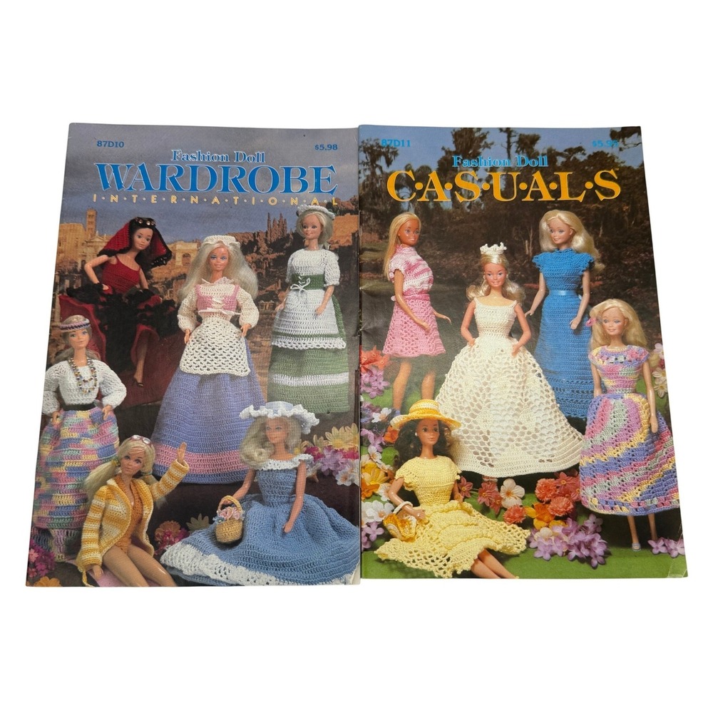 Annie's Pattern Club Fashion Doll Wardrobe Crochet pattern books doll clothing